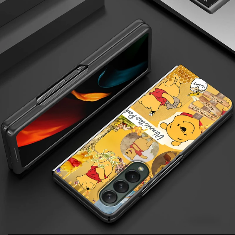 Capa para samsung galaxy zfold5 zfold4 zfold7 zfold3 z fold 7 6 5 4 3 zfold6 capa dura do telefone disney s winnie the pooh