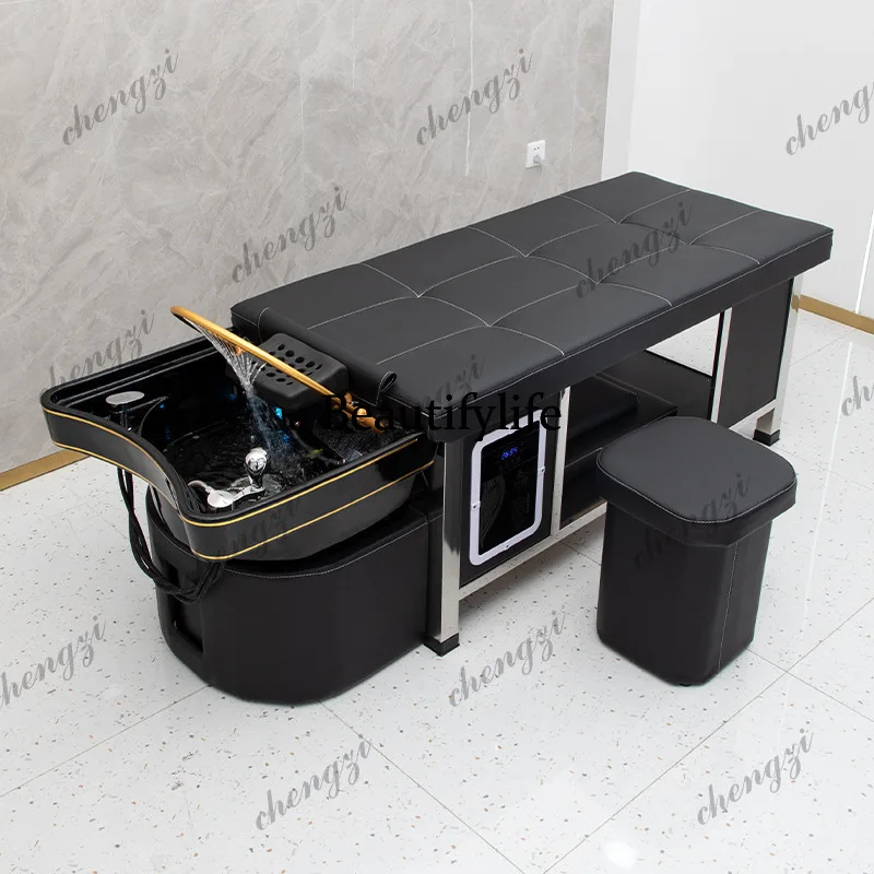 PP Lounge Hairdressing Shampoo Chair Beauty Massage Shower Comfort Shampoo Chair Equipment PU Leather Furniture