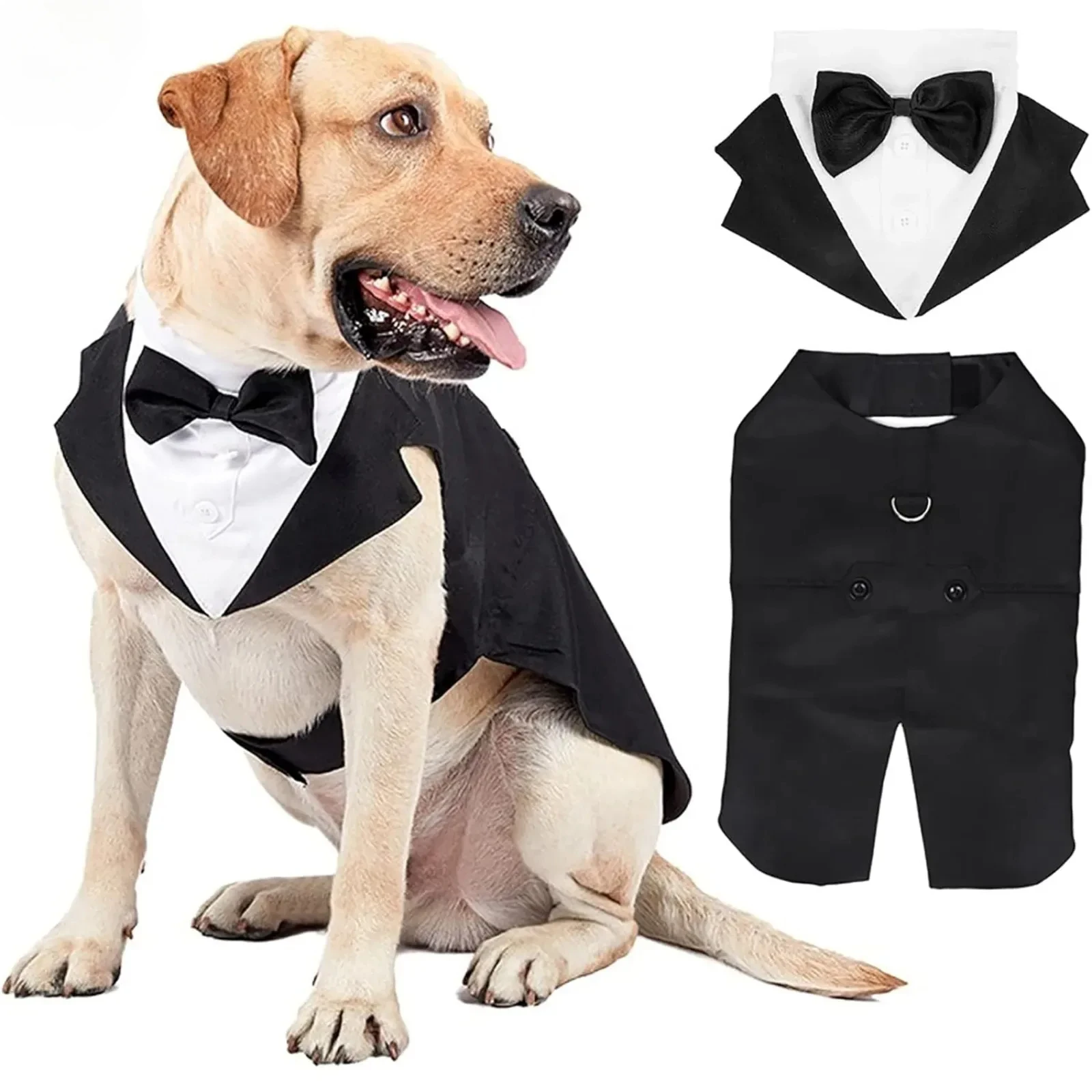 Pet Wedding Costume Suit Dog Cat Suitable for Large and Medium Pets Tie Vest Party Outfits Clothing Christmas Halloween