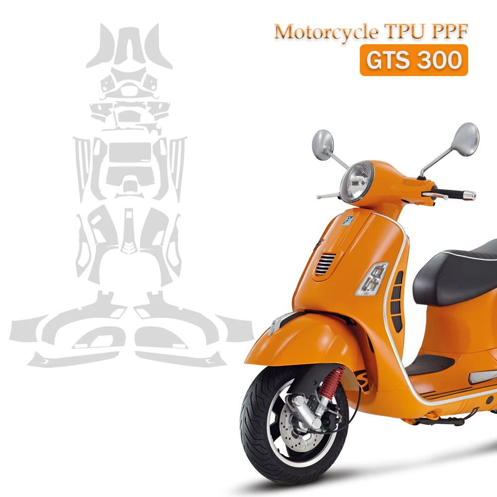 For VESPA GTS300 PPF TPU Motorcycle Accessories Transparent Paint Protective Film Anti-scratch GTS 300 Stickers Paint Protection
