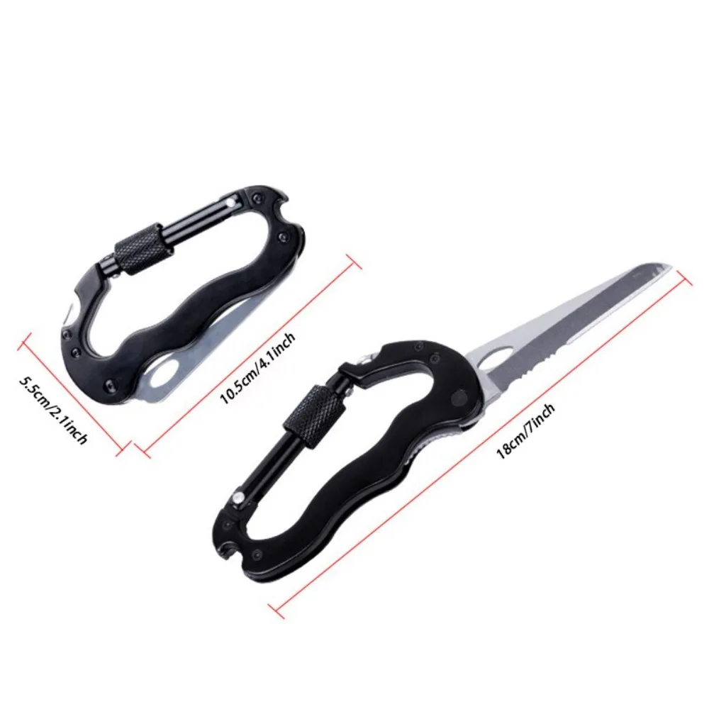 Tool Wine Opener Aluminum Alloy Multi-Function 5 in 1 Mountaineering Buckle Cross Screwdriver Bottle Opener Fast Hanging Buckle