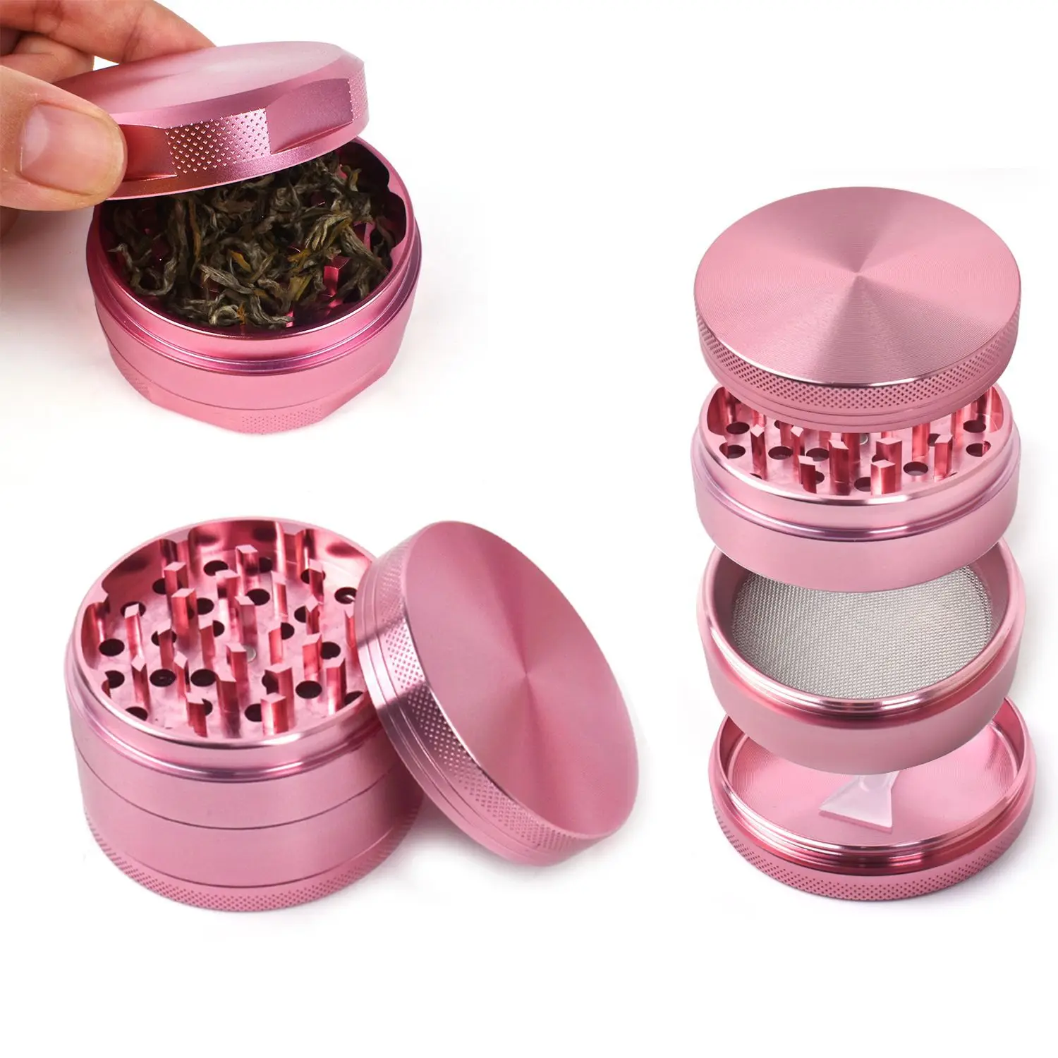 40mm 4-Layer Aluminum Herbal Herb Tobacco Grinders for Smoking Metal Tobacco Cutting Pipe Accessories Tobacco Pipes Herb Mills