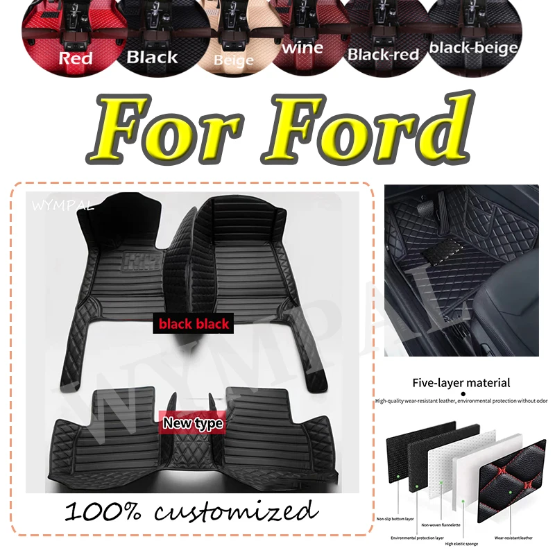 

Luxury Custom Car Floor Mats For Ford Ranger Mustang Ecosport F-150 Fiesta Territory Escape Edge Explorer Car Mats Full pads