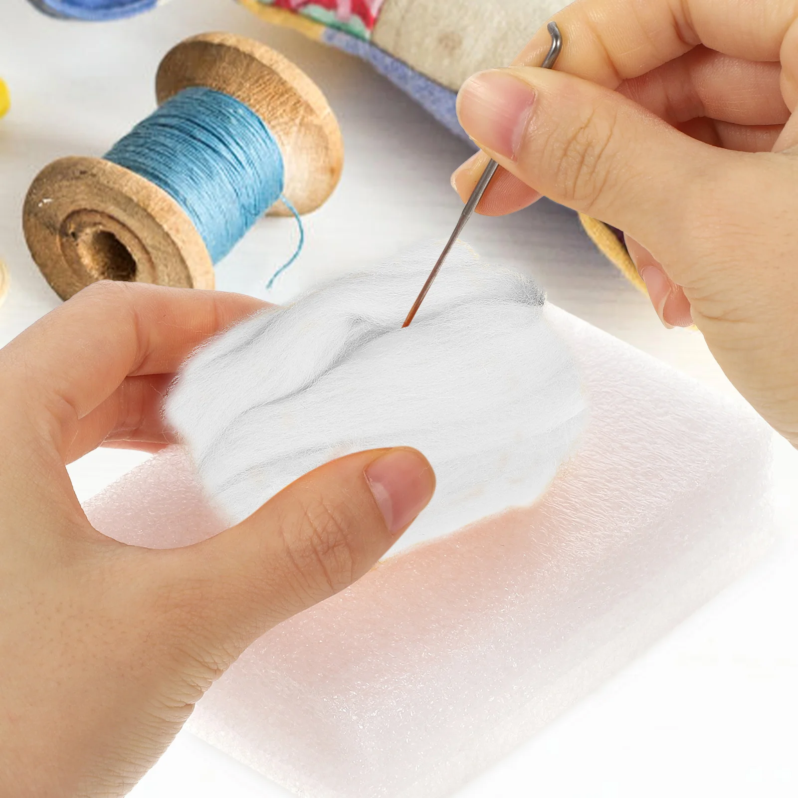 

1Set Wool Felting Kit Cartoon Cat DIY Needle Felting Tools Kids Craft Supplies Creative Handmade Gift Set Felt Kit