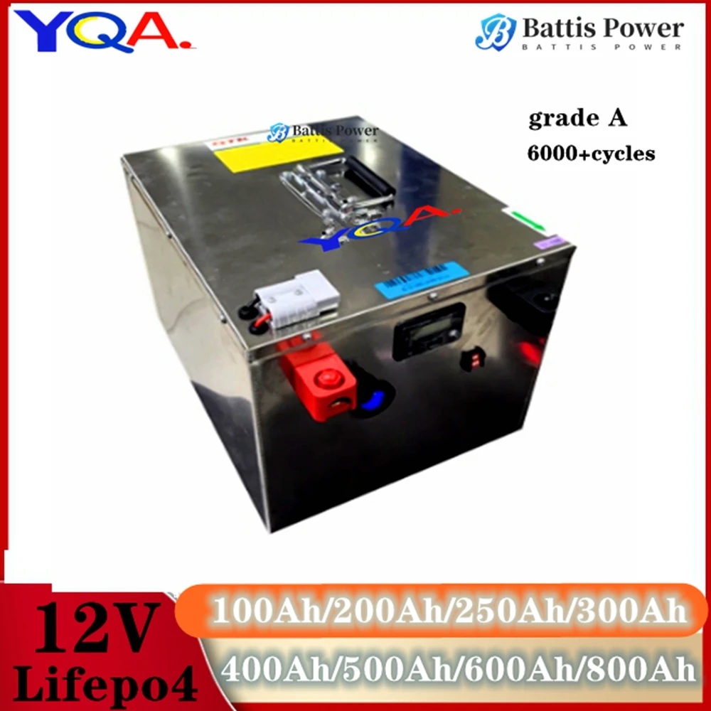 12V 100Ah 200Ah 250Ah 300Ah 350Ah 400Ah 500Ah 600Ah 700Ah 800Ah Lifepo4 Battery for RV Motorhome Solar System Inverter