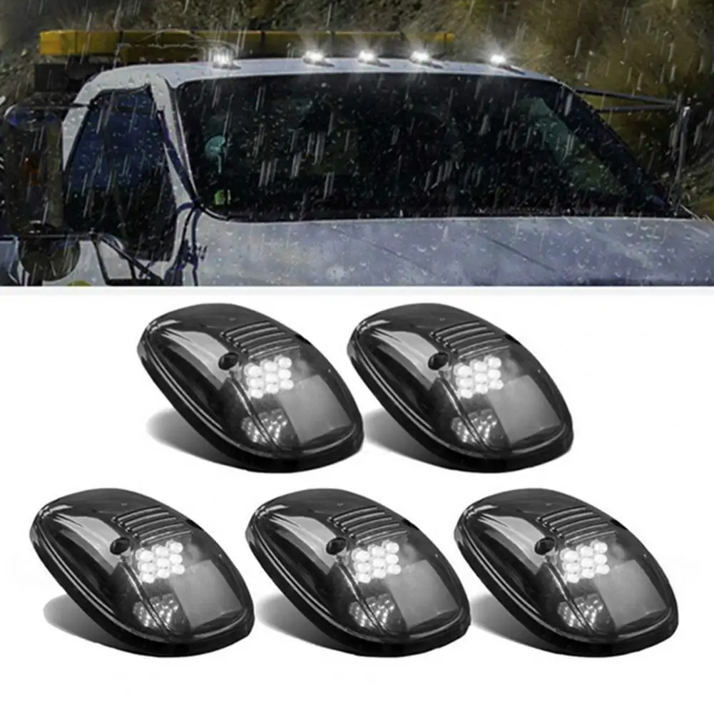 Solar Cab Lights for Trucks Solar Powered Cab Lights Wireless Cab Lights for Truck with Vibration Sensor No Drill Roof Marker