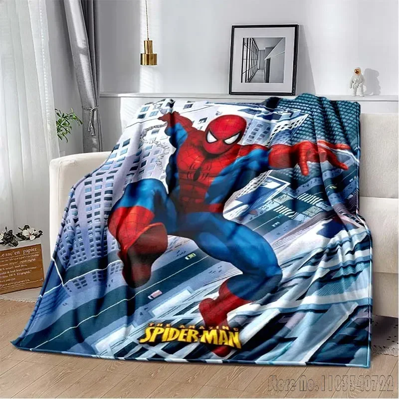 Anime Marvell SpiderMan Boys HD Print Blanket Travel Picnic Blanket Children's Adult Household Blankets Gift