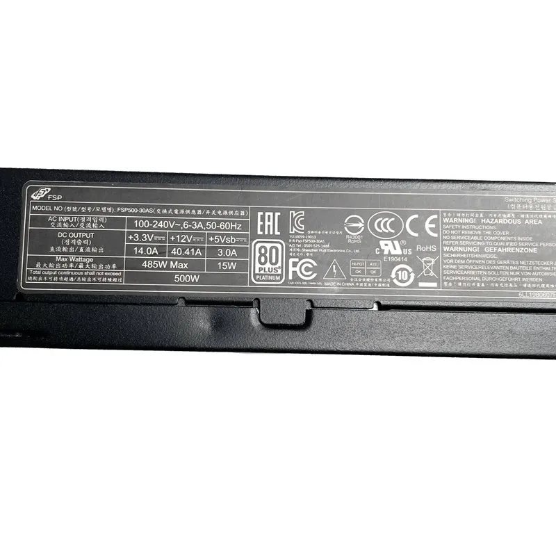 FSP500-30AS 500W Platinum 1U Flex ATX Compact PSU Replacement Power Supply For Intel NUC Mini ITX NAS Mini Computer