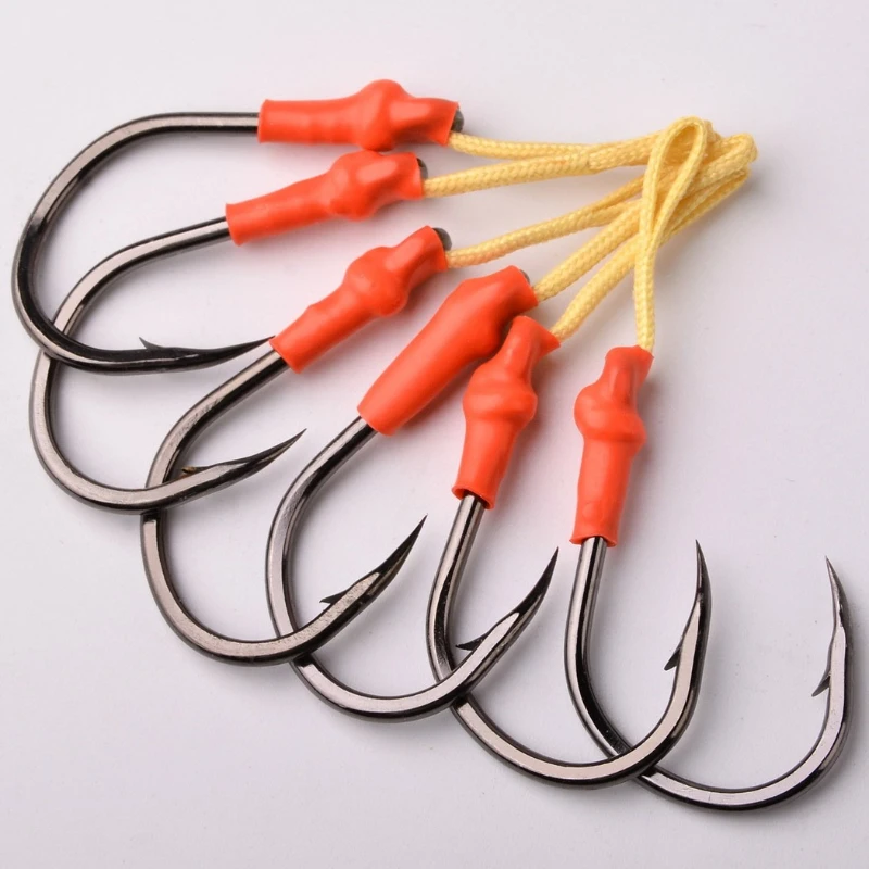 New Hot Ready Tied Red Tube Slow Jigging Double Hooks Ultra Sharp Anti Rust Deep Sea Saltwater Tuna Snapper Grouper Bass Tackles