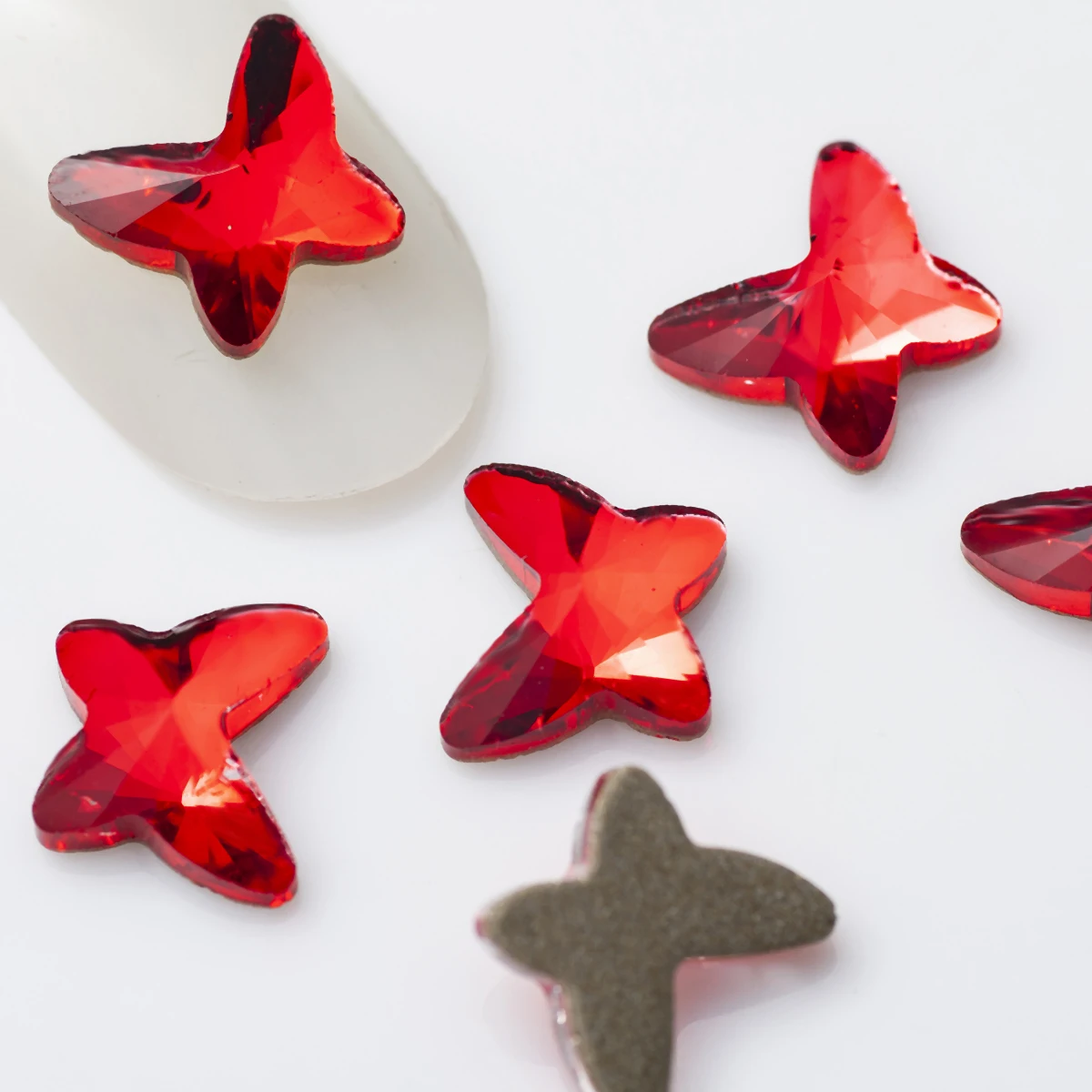 Butterfly 100PCS Different Colors Series Nail Rhinestones Flatback Crystal Diamond Gems 3D Glitter Nail Art Decorations