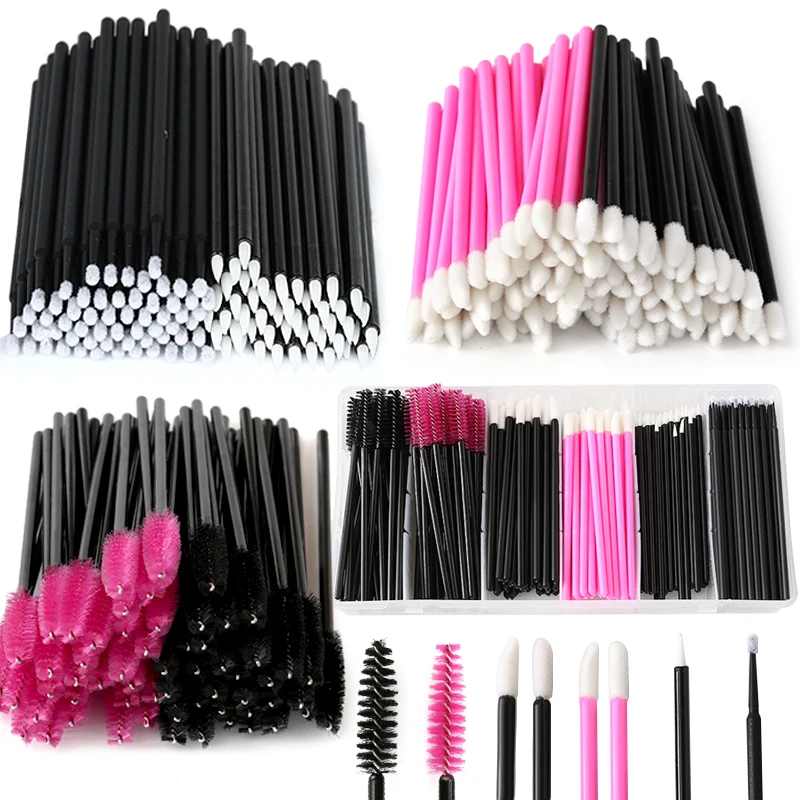 

260Pcs Eyelash Extension Brush Set With Box Lashes Micro Brushed Disposable Mascara Applicator lipstick Eyelashes Makeup Tool