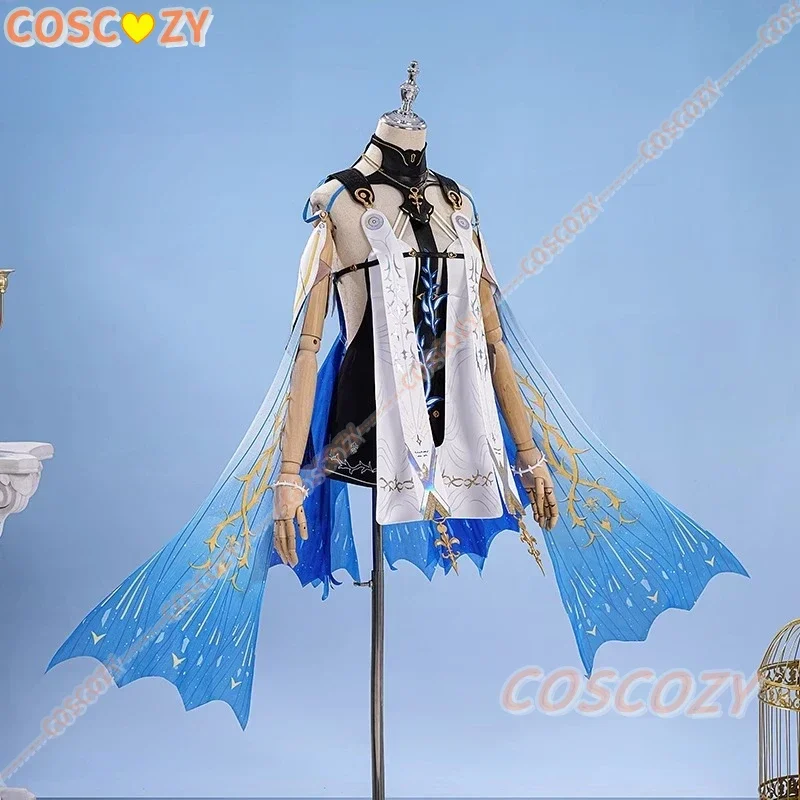 لعبة Wuthering موجات WuWa Cartethyia تأثيري حلي لصاقات وشم كرنفال هالوين حفلة لعب الأدوار شعر مستعار فستان أغطية الرأس الدعائم