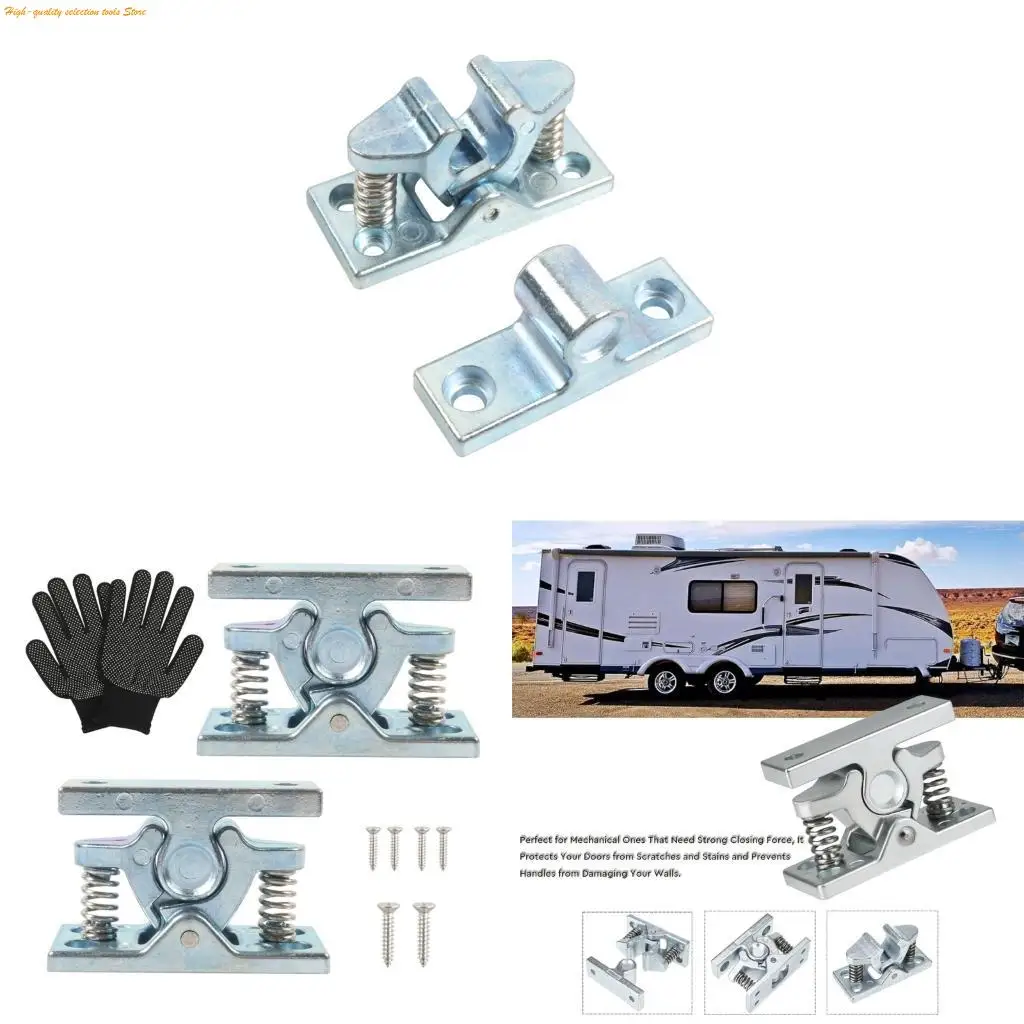 

203F 2 комплекта коррозионностойких дверных защелок, пружинный механизм для надежного закрытия, предотвращающий повреждение стен