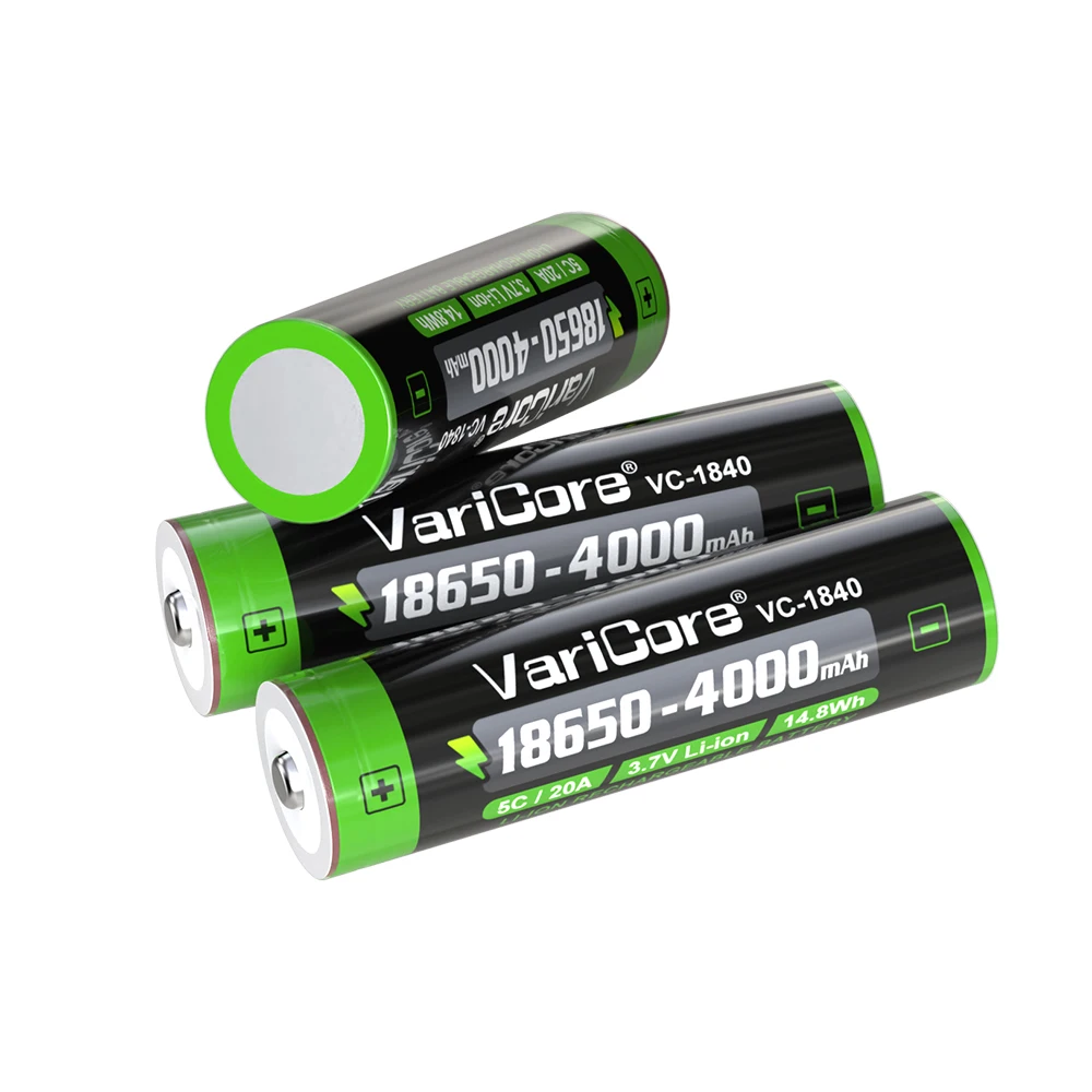 VariCore VC-1840 18650 4000 мАч 3,7 В литий-ионная аккумуляторная батарея для светодиодного фонарика