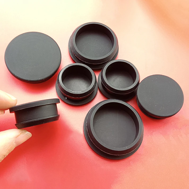 Beicai Silicone Rubber Cap Hole Plug Cover Dia 10.5mm-30mm Rubber Stopper Sealing Plug Snap-on Gasket Blanking End Seal Black