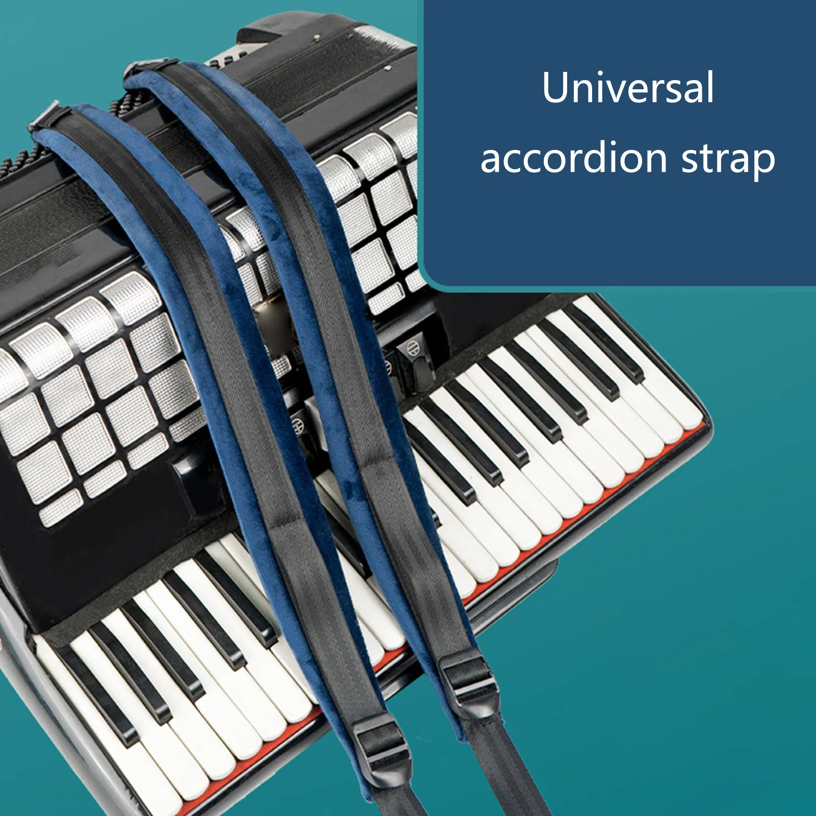 2Pieces Accordion Shoulder Harness Straps Adjustable Shoulder Belt w/ Buckles for Bass Accordions Musical Instrument Accessories