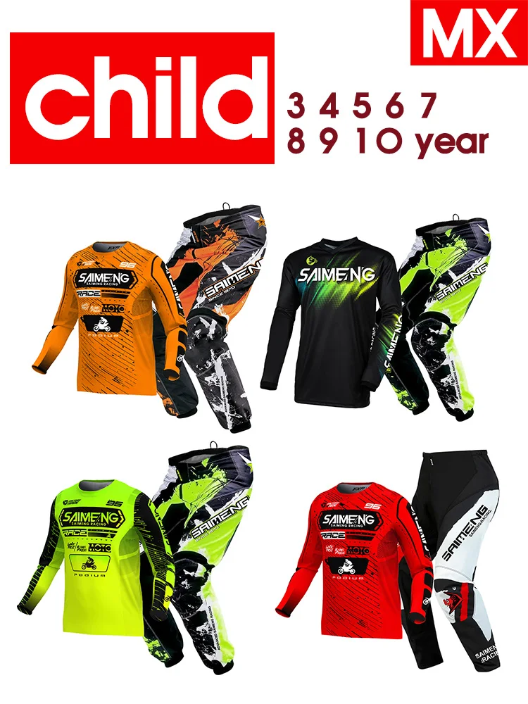 motocross gear set for kids racing suit child cross Jersey and Pant Enduro boy girl MX ATV MTB MOTO 3 4 5 6 7 8 9 10 11 years