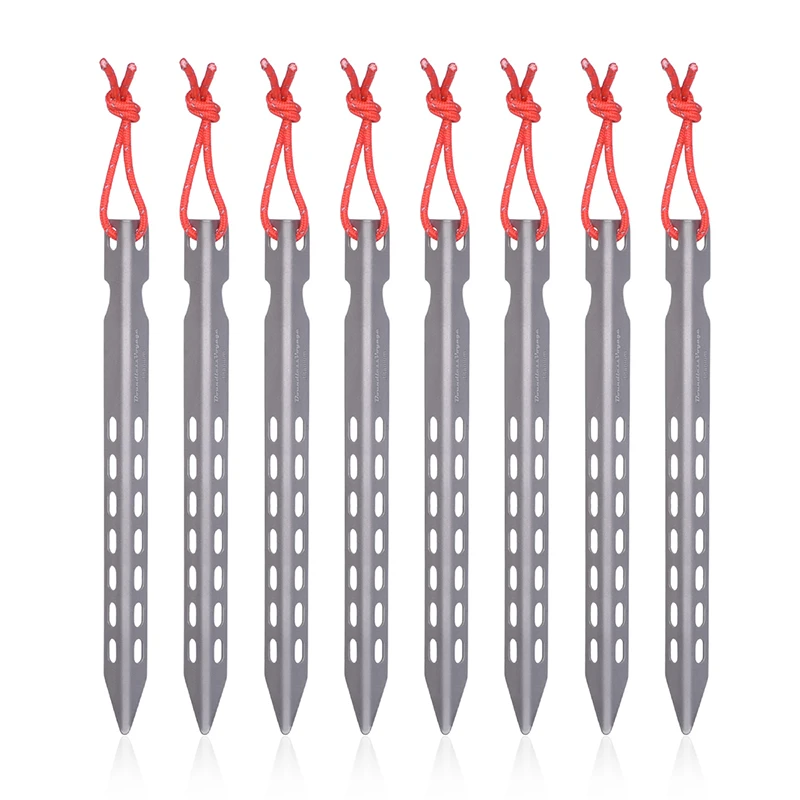 Boundless Voyage 165mm V-Shape Titanium Tent Pegs Lightweight Outdoor Camping Hiking Travel Accessory Gadget