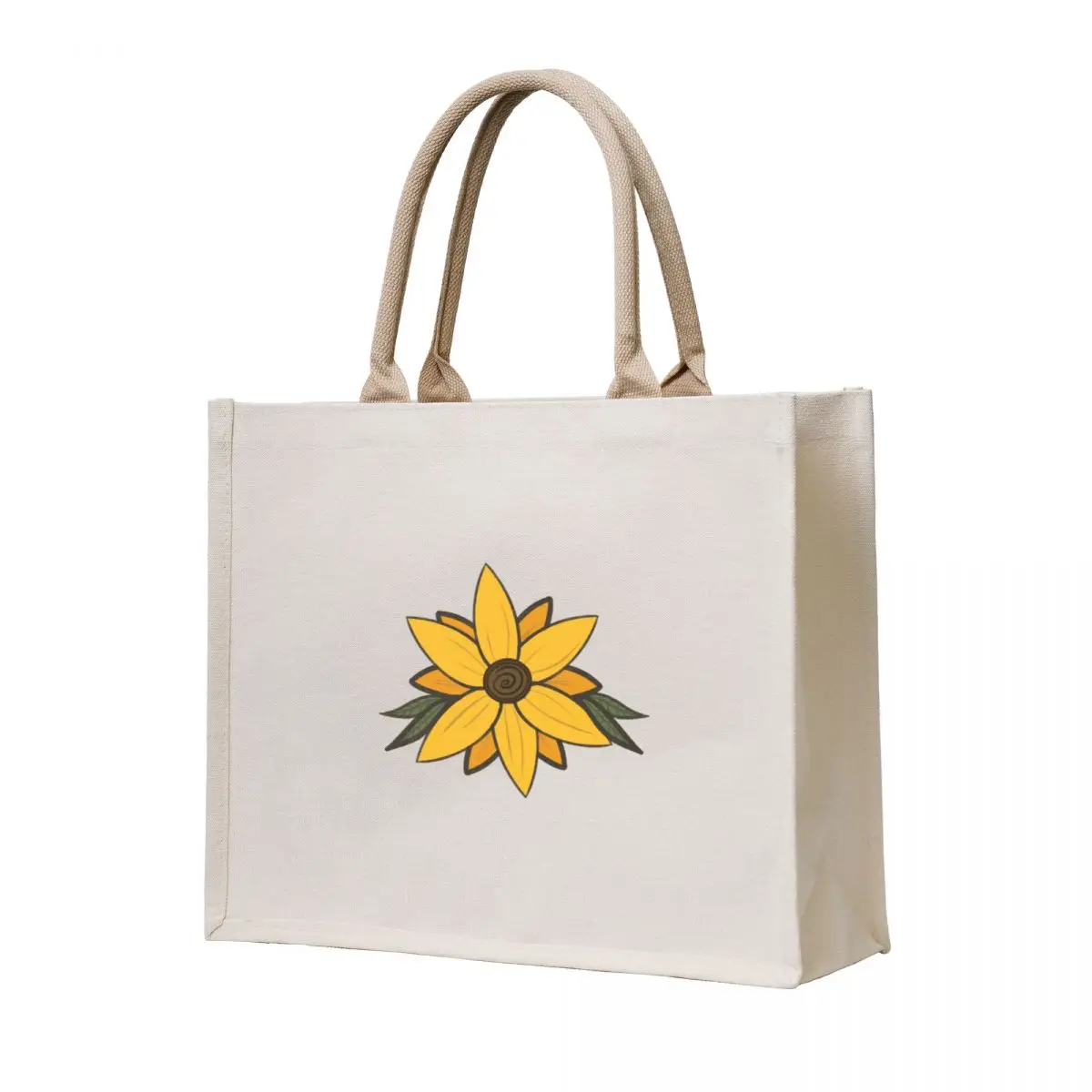 

Modern Sunflower Sunny Print Tote Bag shopping bag logo Canvas bag for beach shopping bags foldable