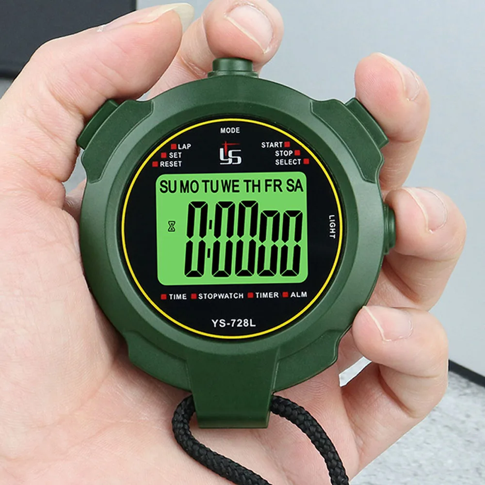 Digital Stopwatch Handheld LCD Sports Stopwatch Waterproof Training Timer Electronic Outdoor Running Chronograph Stop Watch