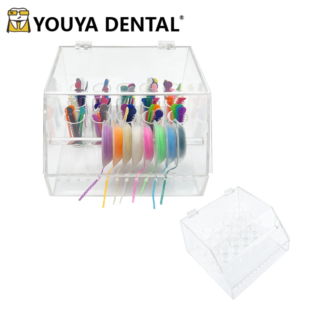 1pcs Dental Ligature Tie Holder Orthodontic Elastics Chains Acrylic Dispenser Placing Box Ortho Rubber Band Organizer Box