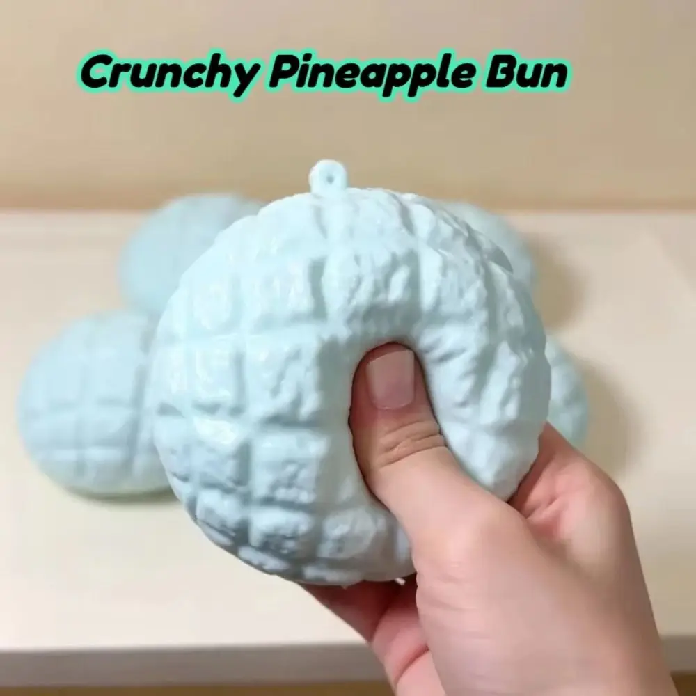 Food-Shaped Pineapple Bun Squishy Non-Bounce Moldable Noodle Squeeze Toys Crunchy Soft TPR Sensory Fidget Ball Kid Adults