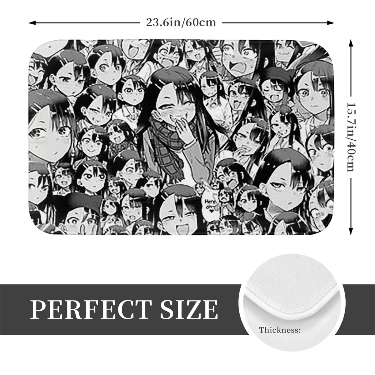 Nagatoro Hayase Ijiranaide Nagatoro-san Don't Toy With Me, Miss Nagatoro Non-slip Doormat Floor Mat Carpet Rug Footpad Mats