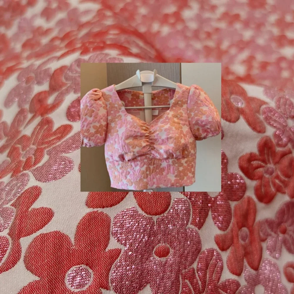 

Jacquard Brocade Fabric French Light Luxury Palace Small Fragrance Gold Silk Clothing Bubble Skirt Top Dress Cloth By The Yard