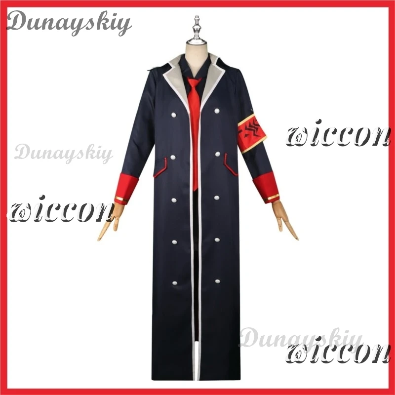 Anime Game Blue Archive Natsume Iroha Cosplay Costume Wig Black Red Military Uniform Long Coat Skirt Woman Sexy Carnival Suit