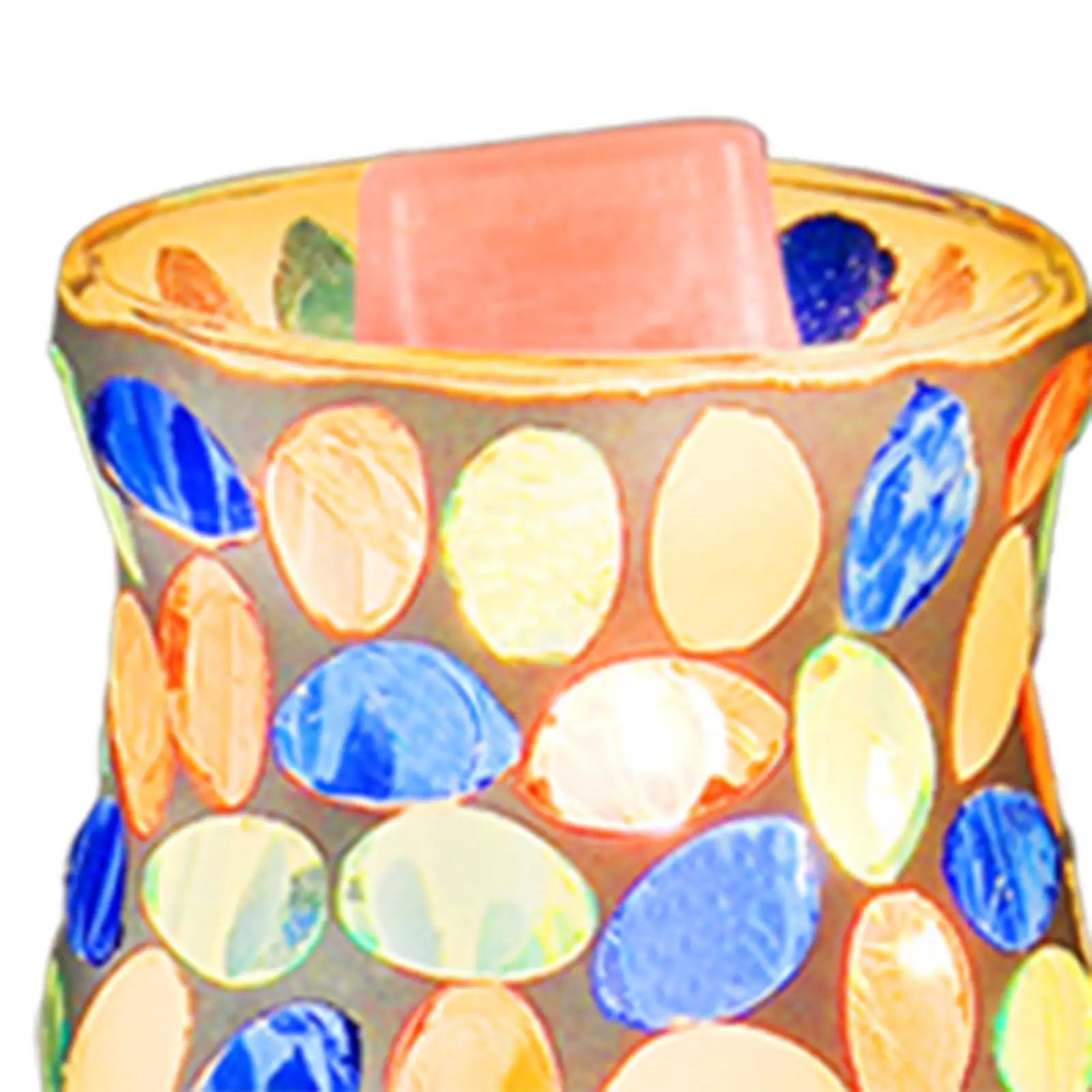 Mosaic Glass Plug in Wax Melt Warmer Electric Night Light Aroma Lamp for Home Decorative Candles