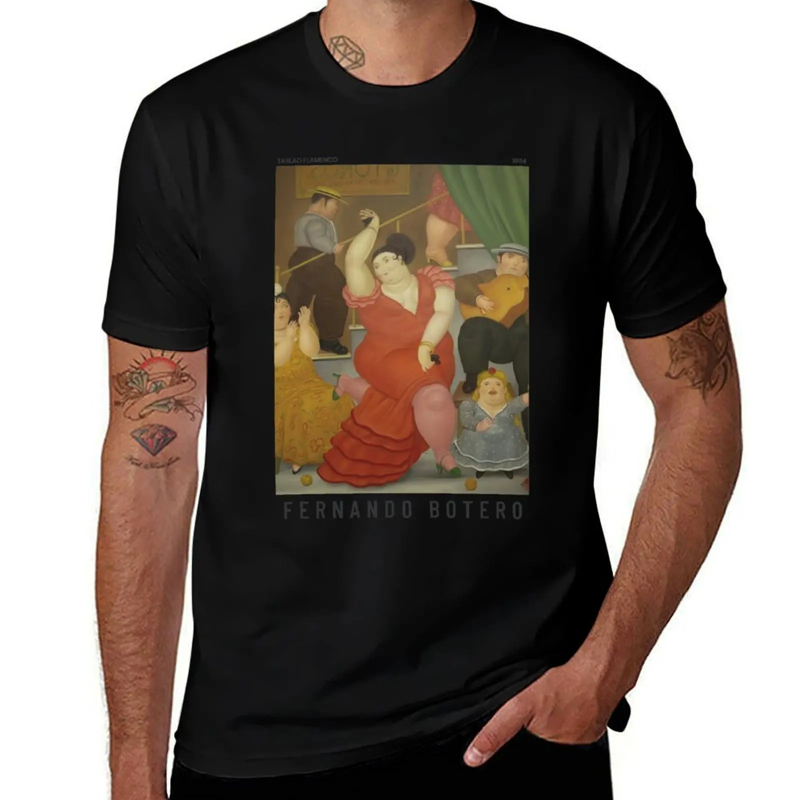 

Fernando Botero - Tablao Flamenco - Exhibition Poster T-Shirt funny t shirts dark humor t shirts for man slim fit T-Shirt