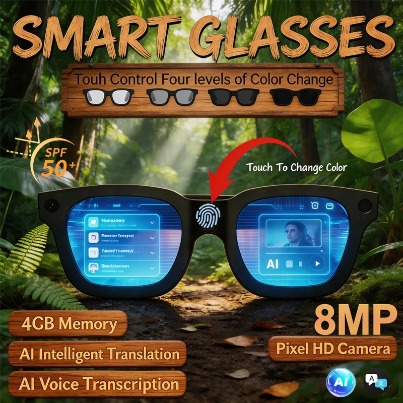 

2026 New Smart Glasses Bluetooth Call AI Intelligent Question And Answer Interaction 8MP HD CameraAI Translation Smart Glasses