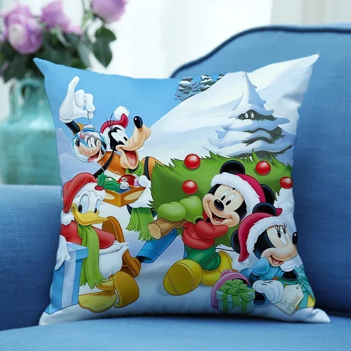 Disney Mickey Mouse Pillowcase Kawaii Mickey Print Pillowsli 45X45cm Pillowslip Bedroom Living Room Pillowsli Christmas Decor