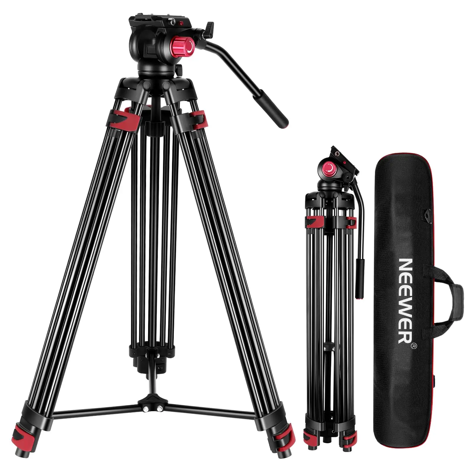 

NEEWER 79"/200cm Video Tripod Heavy Duty Aluminum Alloy Camera Tripod Stand With Fluid Drag Head
