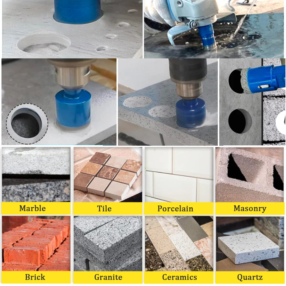 Imagem -05 - Bocado de Perfuração de Diamante com Rosca Hole Saw M14 Porcelana Telha Granito Alvenaria mm mm 10 mm 20 mm 35 mm 40 mm 50 mm 68 Milímetros 1pc