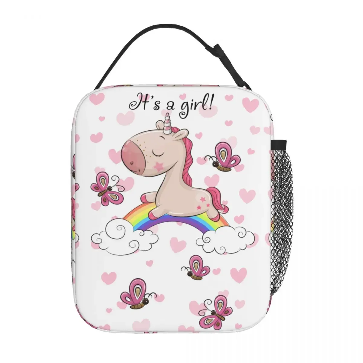 

Girls Unicorn Gift Merch Insulated Lunch Boxes School Gifts for Girl Cute Pink Unicorns Accessories Lunch Bag