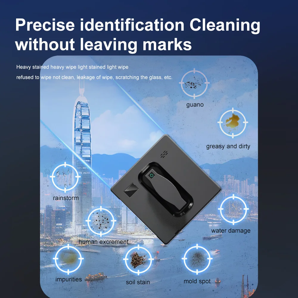 Intelligent Window Cleaning Robot with Dual Water Spray App Remote Control Home Wall Glass Cleaner Two-Way Water Jet