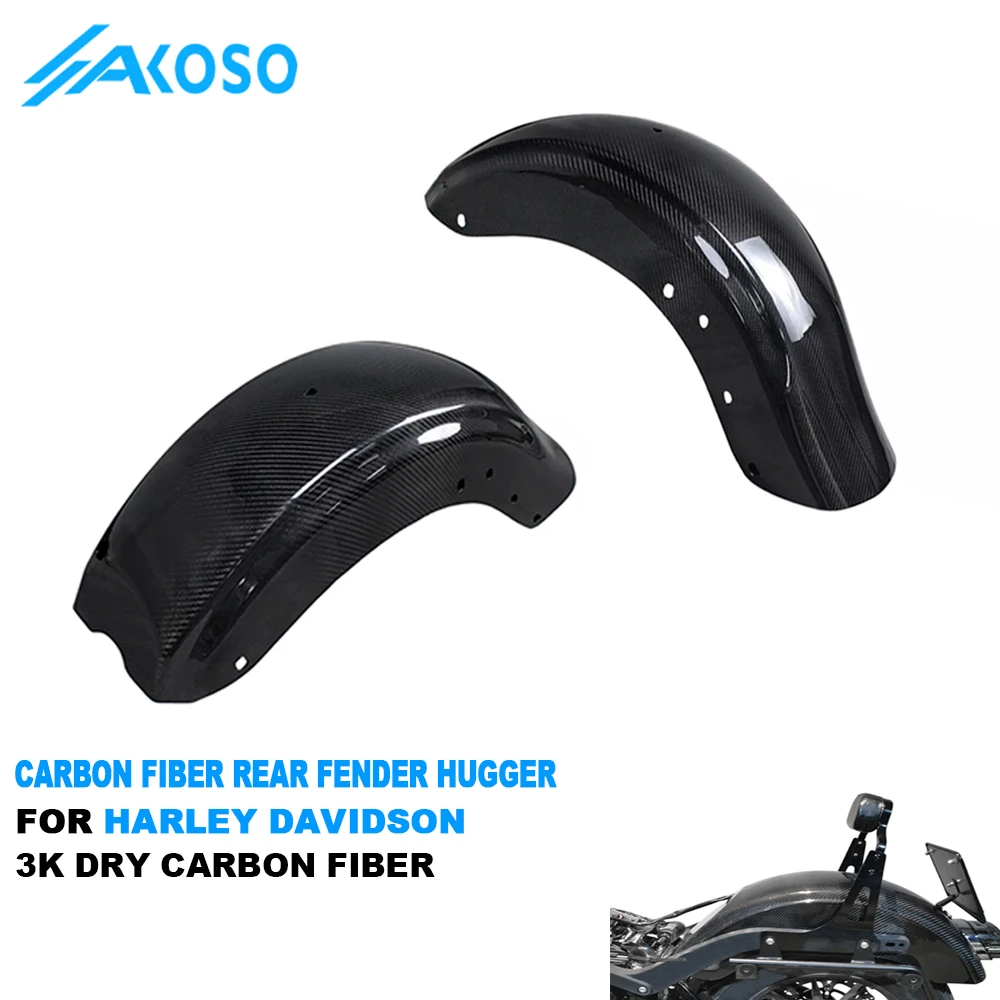 

AKOSO 3K Real Carbon Fiber Motorcycle Hugger Mudguard Rear Fender For Harley Touring Street Glide Road Glide Ultra Limited FLTRU