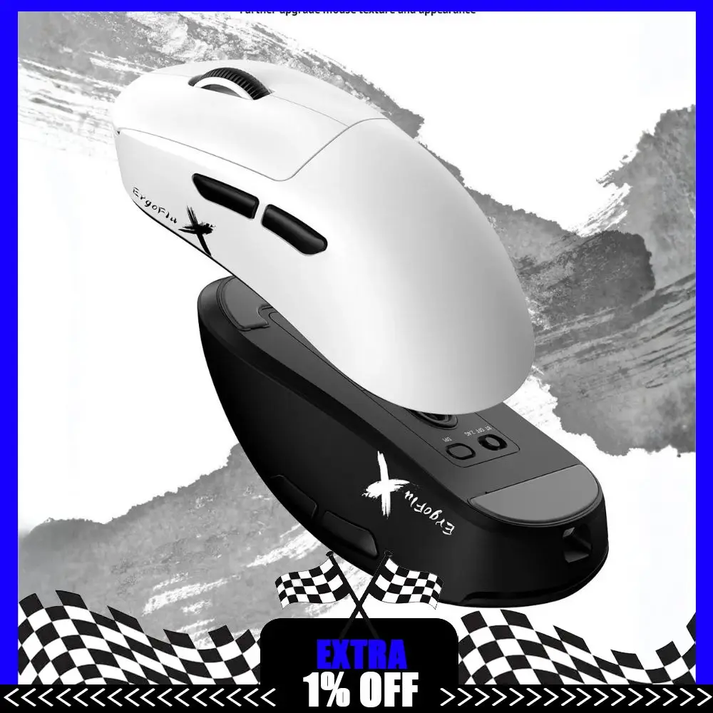 

ZORNHER Ergoflux9 Three Mode Wireless Mouse PAW3950 Dual 8KHz Polling Rate Ergonomic FPS Gaming Mouse 57g Lightweight Gift PC