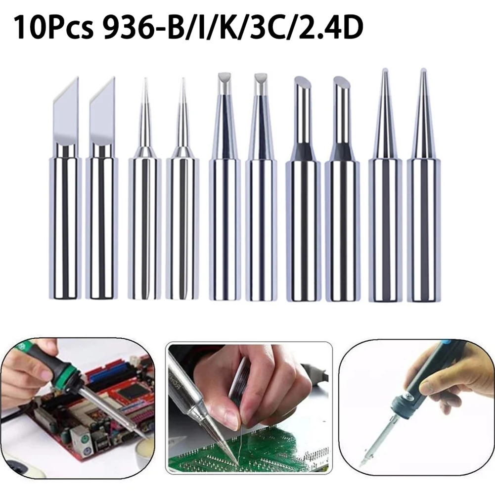 Soldering Iron Tip Premium 10 Pack Soldering Iron Tips with Copper Construction for Enhanced Soldering Results