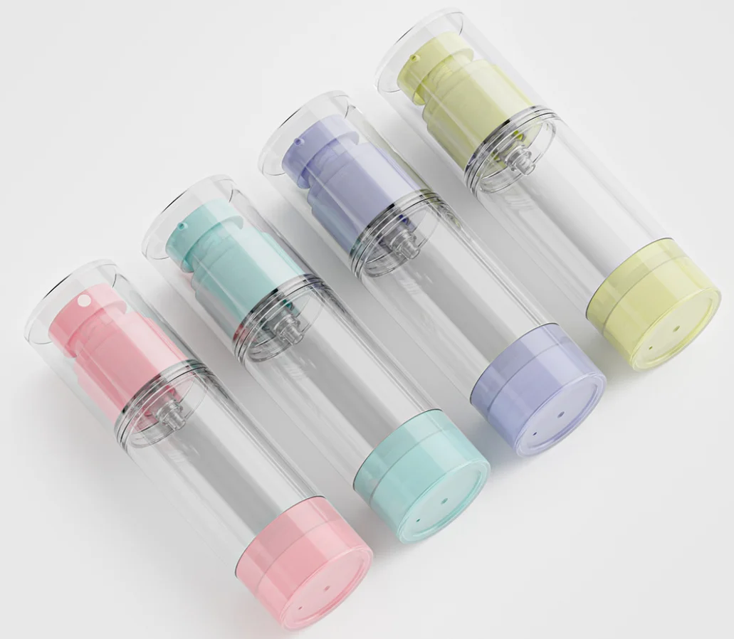 30ML colorful plastic airless bottle lotion/emulsion/serum/liquid foundation/whitening essence/sunscreen cosmetic packing