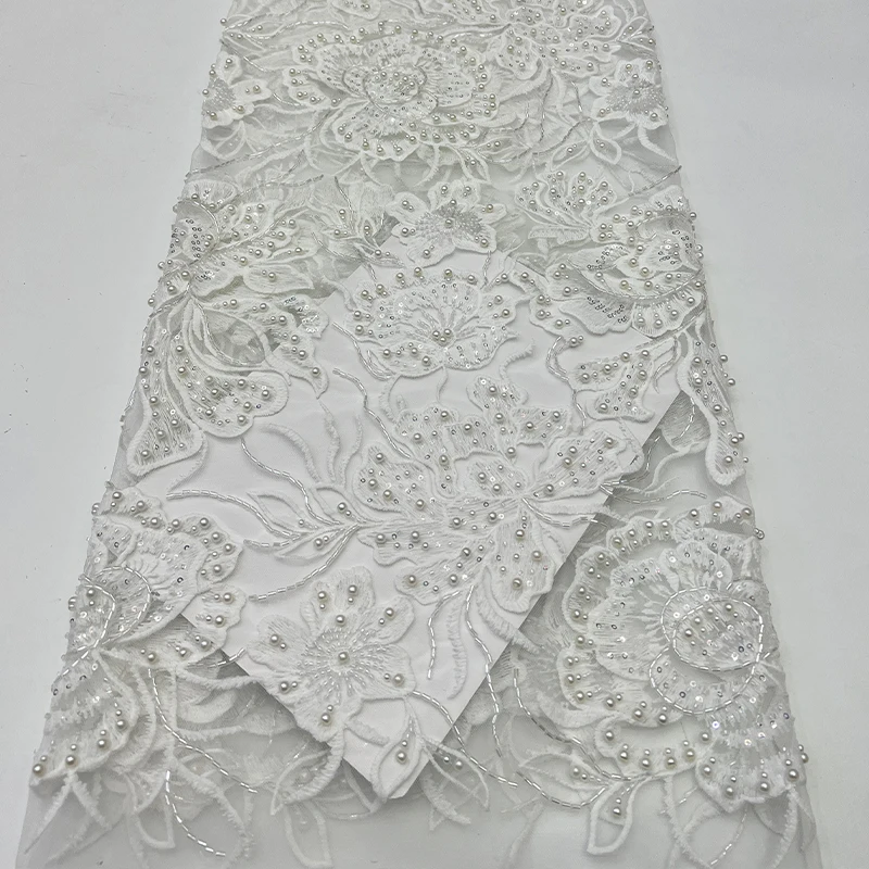 ฝรั่งเศสหรูหราลูกไม้ผ้าตาข่าย,แอฟริกันฟองลูกปัดลูกปัดหลอดเย็บปักถักร้อย,ดอกไม้ขนาดใหญ่ลูกปัดเลื่อมเย็บปักถักร้อยผ้าชุด