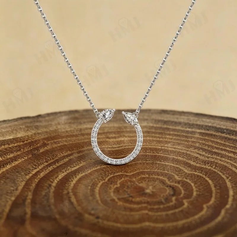 Moissanit-Anhänger-Halskette, Wassertropfen-Form, Marquise-Schliff, 925er Sterlingsilber, 18K vergoldet, personalisierbarer Stil, einzigartiges Geschenk für Frauen – Detail 7