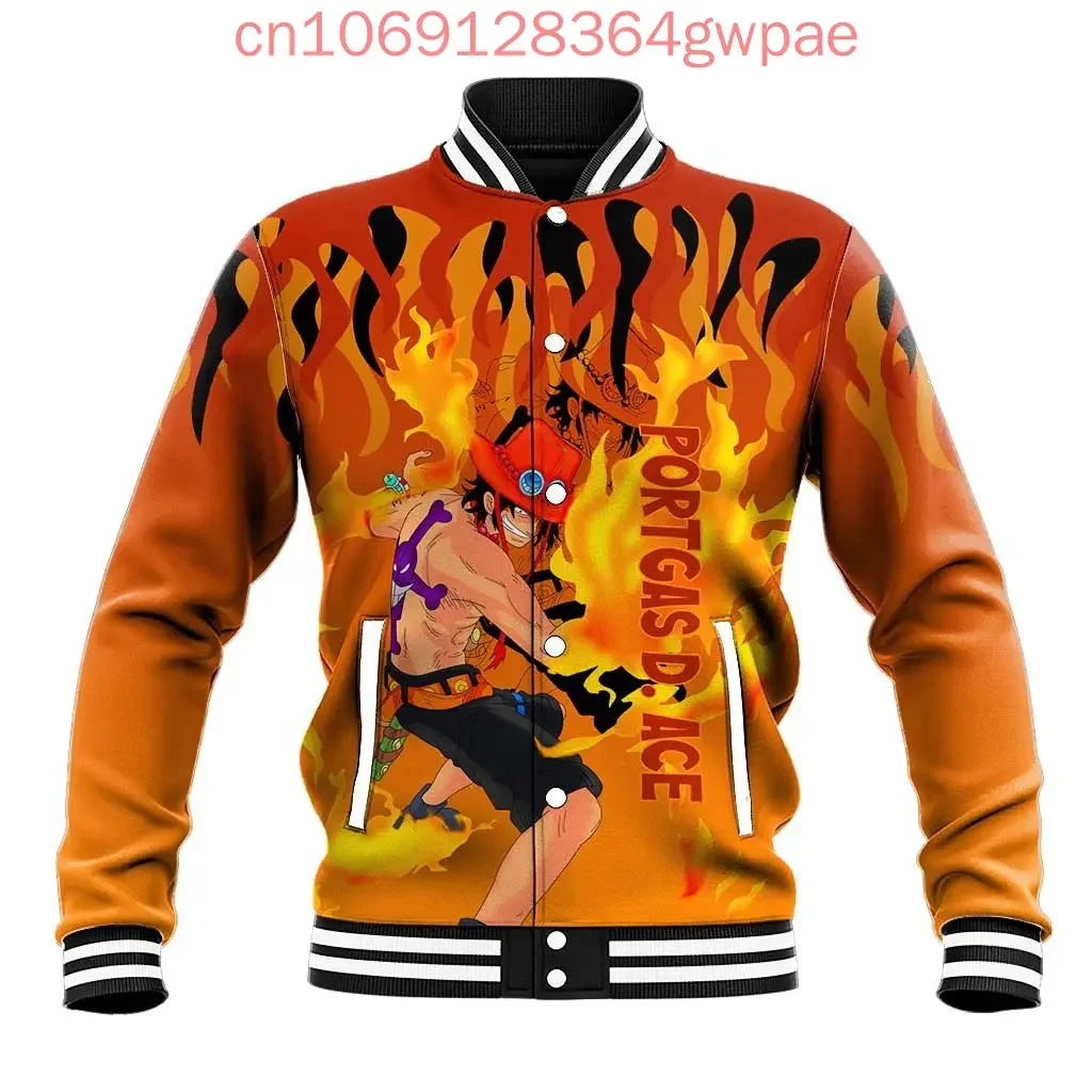 

One Piece Vinsmoke Sanji Baseball Jacket Coat Men and Women Y2K Button Casual Cool Baseball Jacket Tops