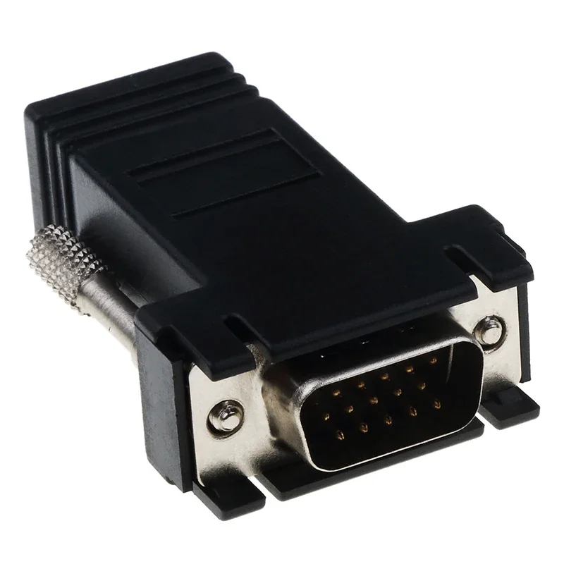 محول VGA RJ45 إلى محول VGA VGA ذكر إلى LAN CAT5 CAT6 RJ45 أنثى شبكة إيثرنت محول RJ45 محول للكمبيوتر الشخصي