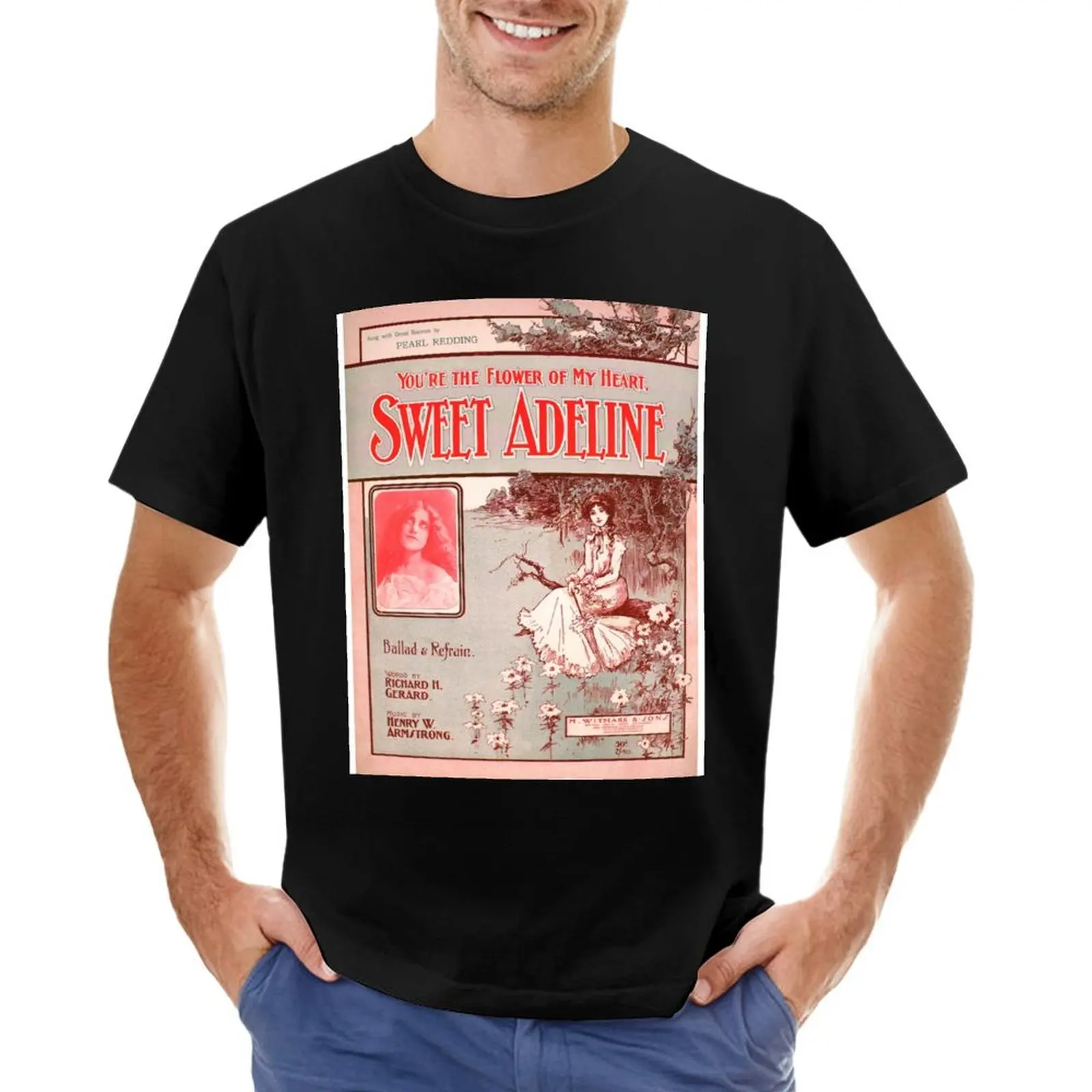 Vintage Sheet Music Songbook Cover Sweet Adeline 1903 T-Shirt sweat tees plus size tops compression shirt men