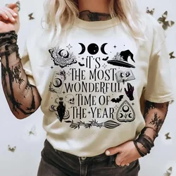 2024 Halloween Fun Printed Trendy Versatile Top Casual Style Fashion New Summer O-Neck Basic Retro Harajuku Plus Size T-Shirt