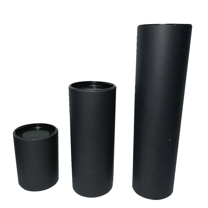 Circular Poster Packaging, Painting Paper Tube, Art Coiling Container for T-Shirt,Core Cylinder, Black Color, 10Pcs