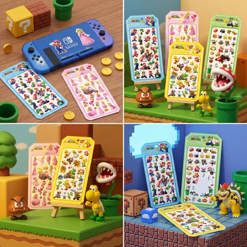 

Hot Super Mario 3D Stereoscopic Crystal Stickers Children's Creative Handbooks Stereoscopic Decoration Stickers