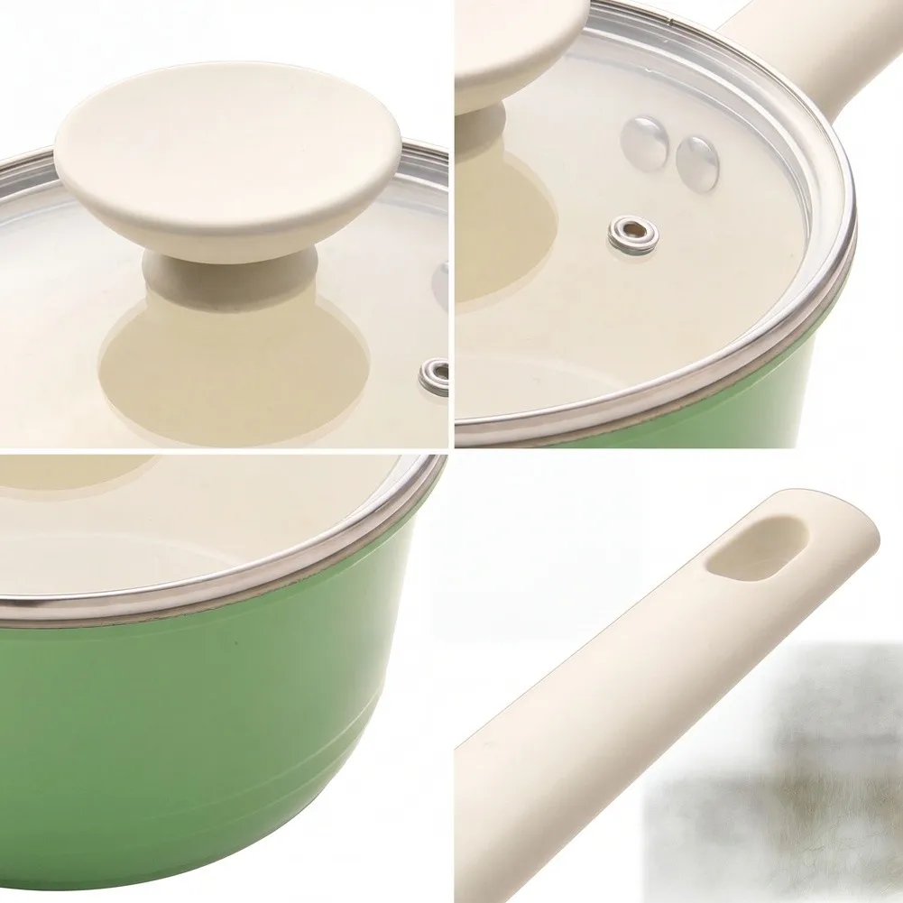 Consistent Performance Saucepan with Glass Lid and Heat Resistant Handle for Daily For Milk Porridge Noodle Tasks